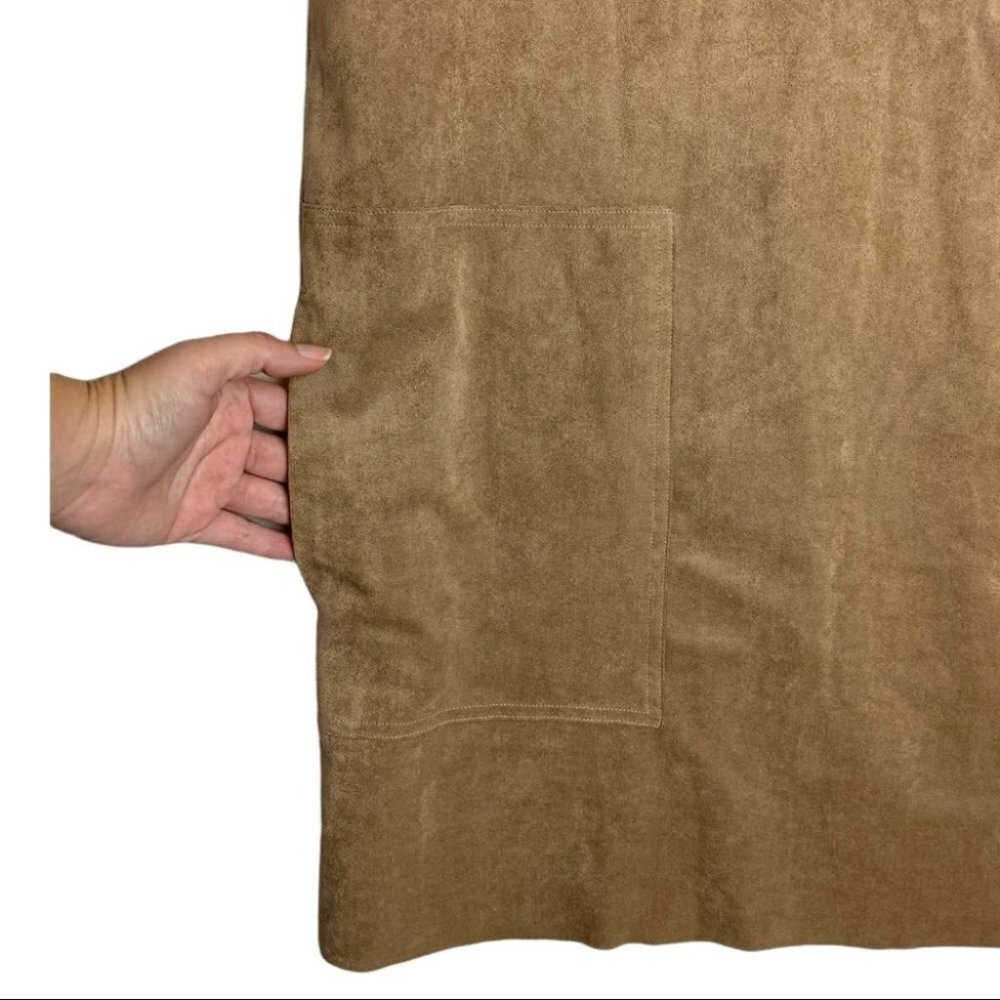 45. Wilfred Free Nori vegan Faux Suede Mini Dress Camel Size Medium  Aritzia - Picture 4 of 10